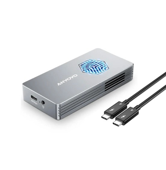 Anyoyo 40Gbps M.2 NVMe to USB C Built-in Fan SSD Enclosure EC-6902pro
