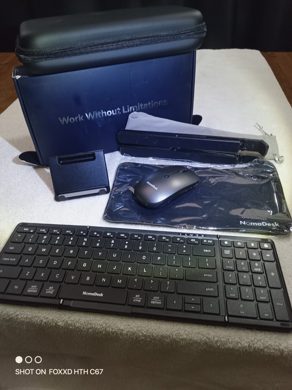 NomaDesk DeskMate Pro Foldable Bluetooth Keyboard Mouse Combo Travel Workstation
