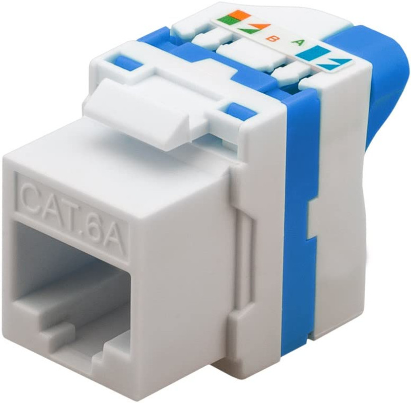 Cat6A 180-Degree Keystone Jack Solid Wire 25-Pack