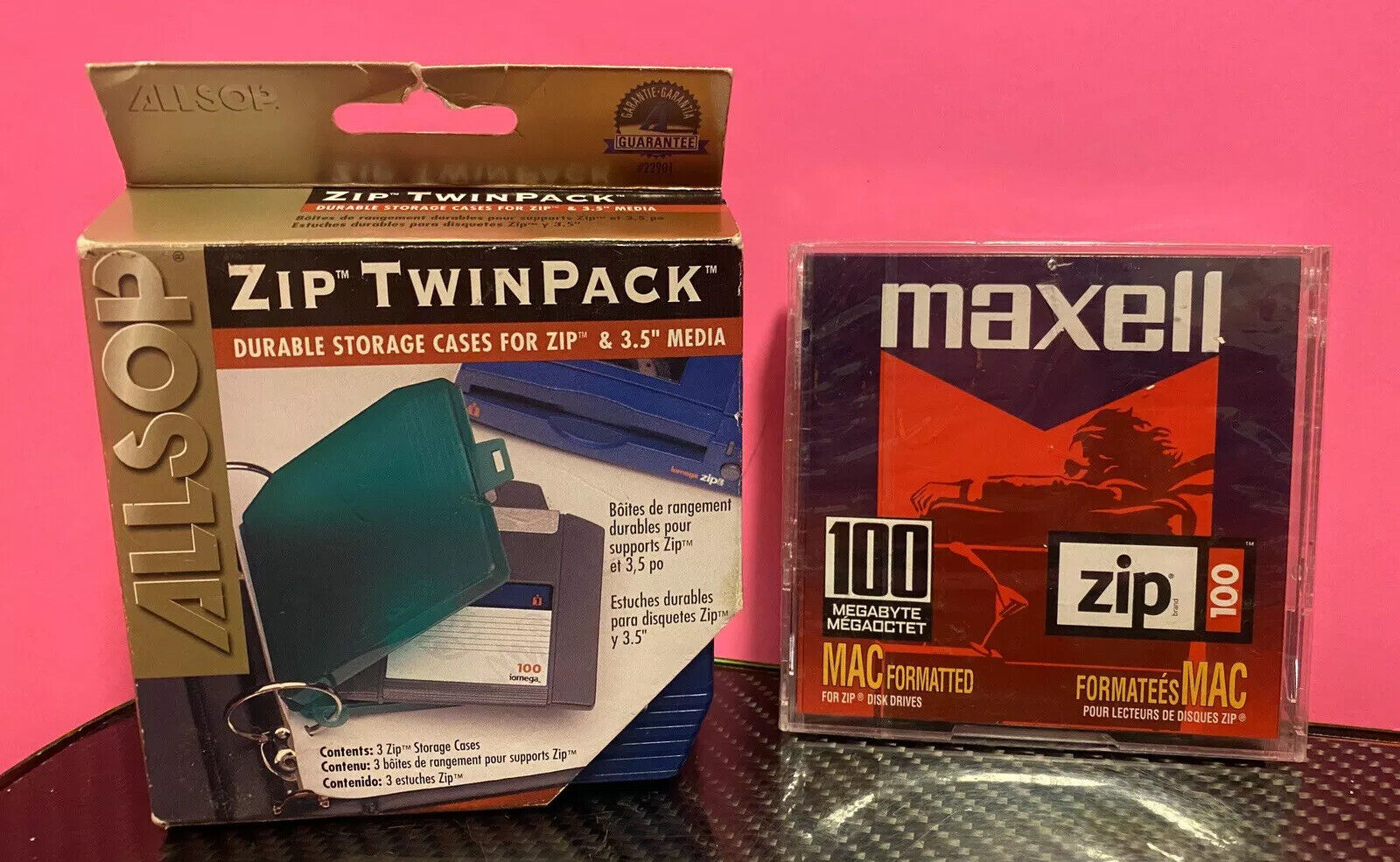Maxell 100 MB Mac Formatted Zip Disk  And Allsop Zip Cases New