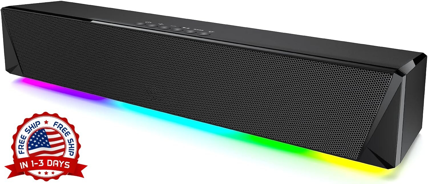 Altavoces De Ordenador Para Monitor De Juegos De Escritorio Con Bluetooth US New