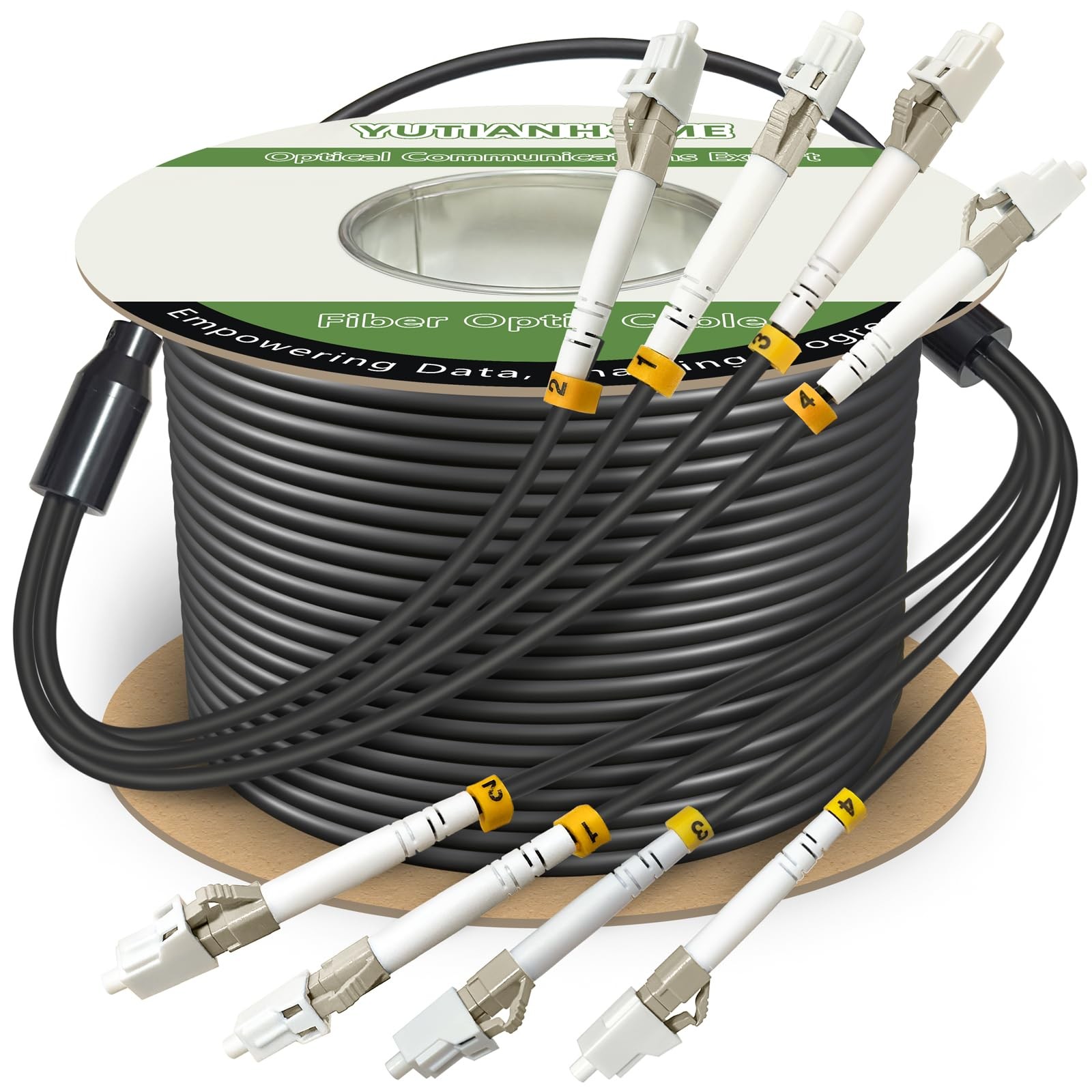 Yutianhome 50 Meters 4 Core Om3 Multimode Industrial Tpu Lc Lc Outdoor Armored