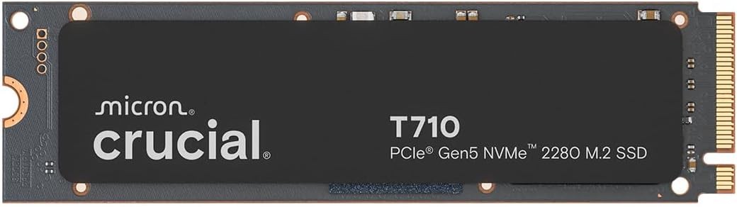 Crucial T710 1TB NVMe M.2 2280 Internal SSD PCIe Gen 5.0 Up to 14,900MB/s