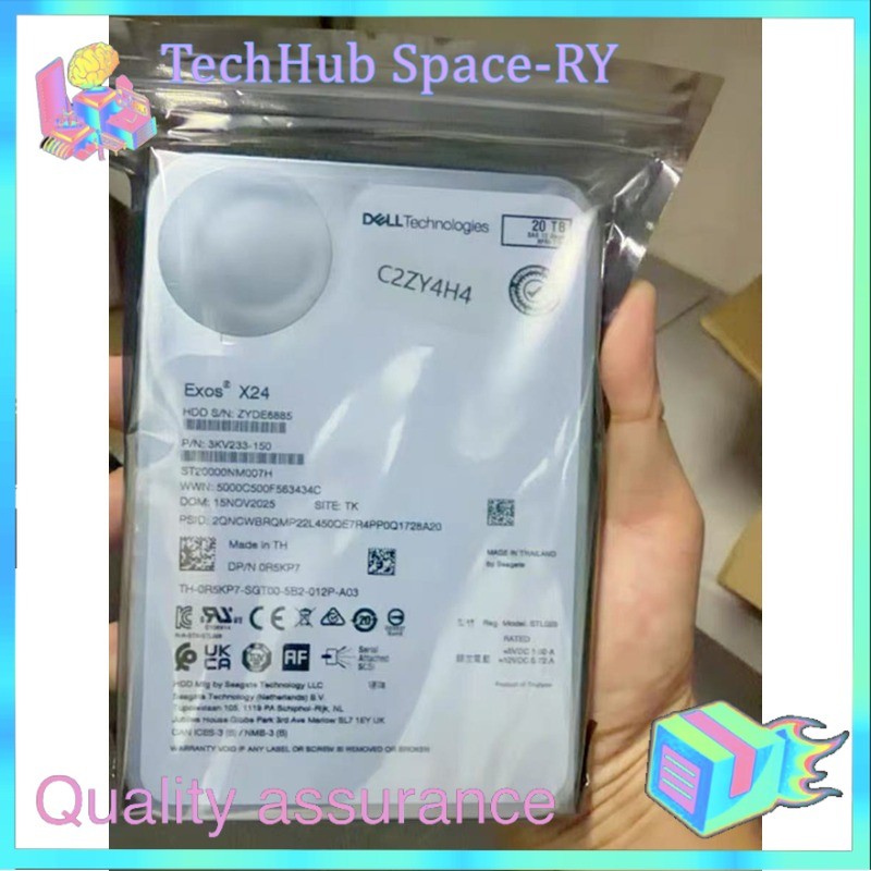 Dell 0R5KP7 Exos X24 ST20000NM007H 20TB R5KP7 3.5" LFF 12Gbps 7.2K RPM 512e HDD