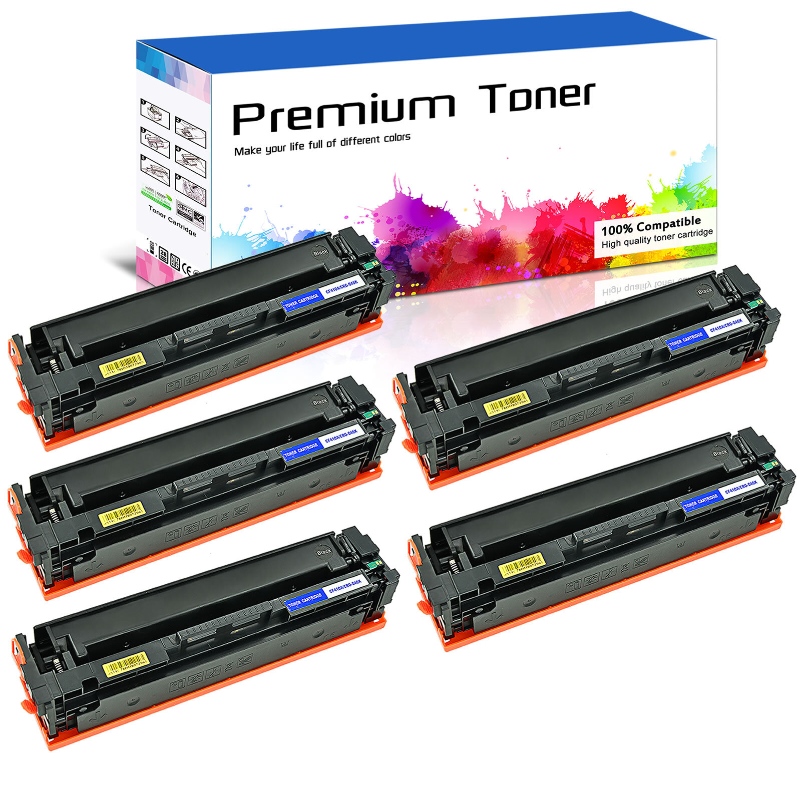 5 PACK CF410A 410A Toner for HP Color Laserjet Pro MFP M452nw M452dn M477fdn