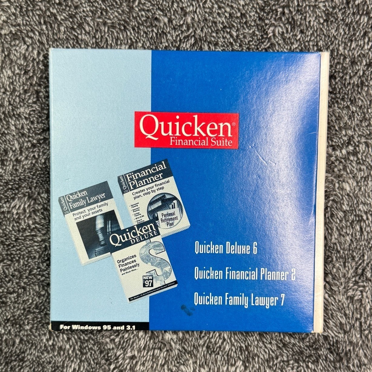 Quicken Financial Suite Windows 95 3.1 Deluxe 6 Financial Planner 2 Lawyer 7 CD