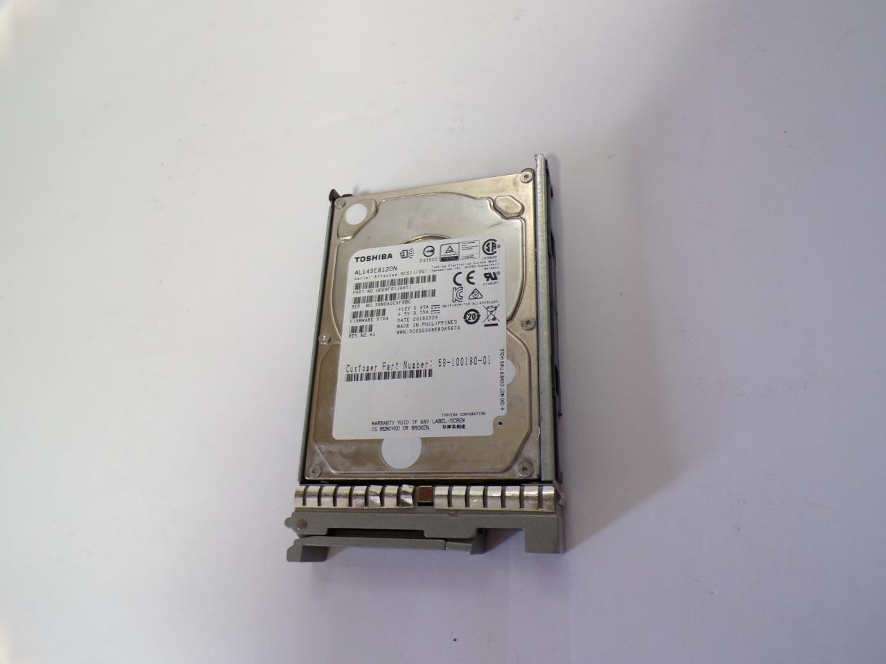 Toshiba AL14SEB120N 1.2TB 10K 12G SAS 2.5" Hard Drive 58-100180-01 HDEBF01JAA51