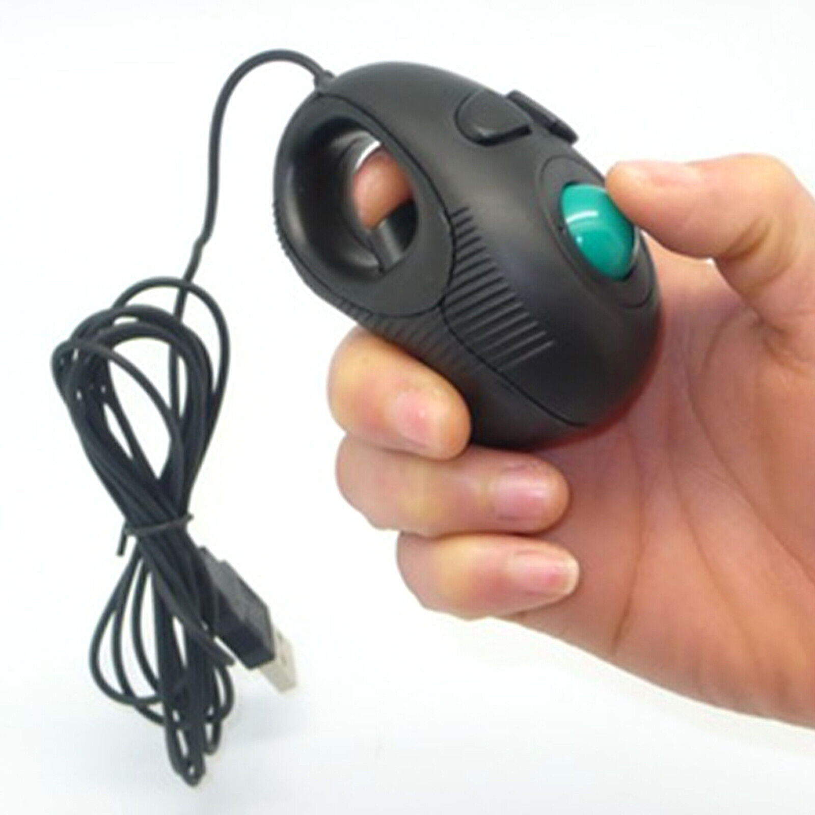 USB Wired Trackball Mouse Portable PC Laptop Finger Hand Held Computer Mice kOXu