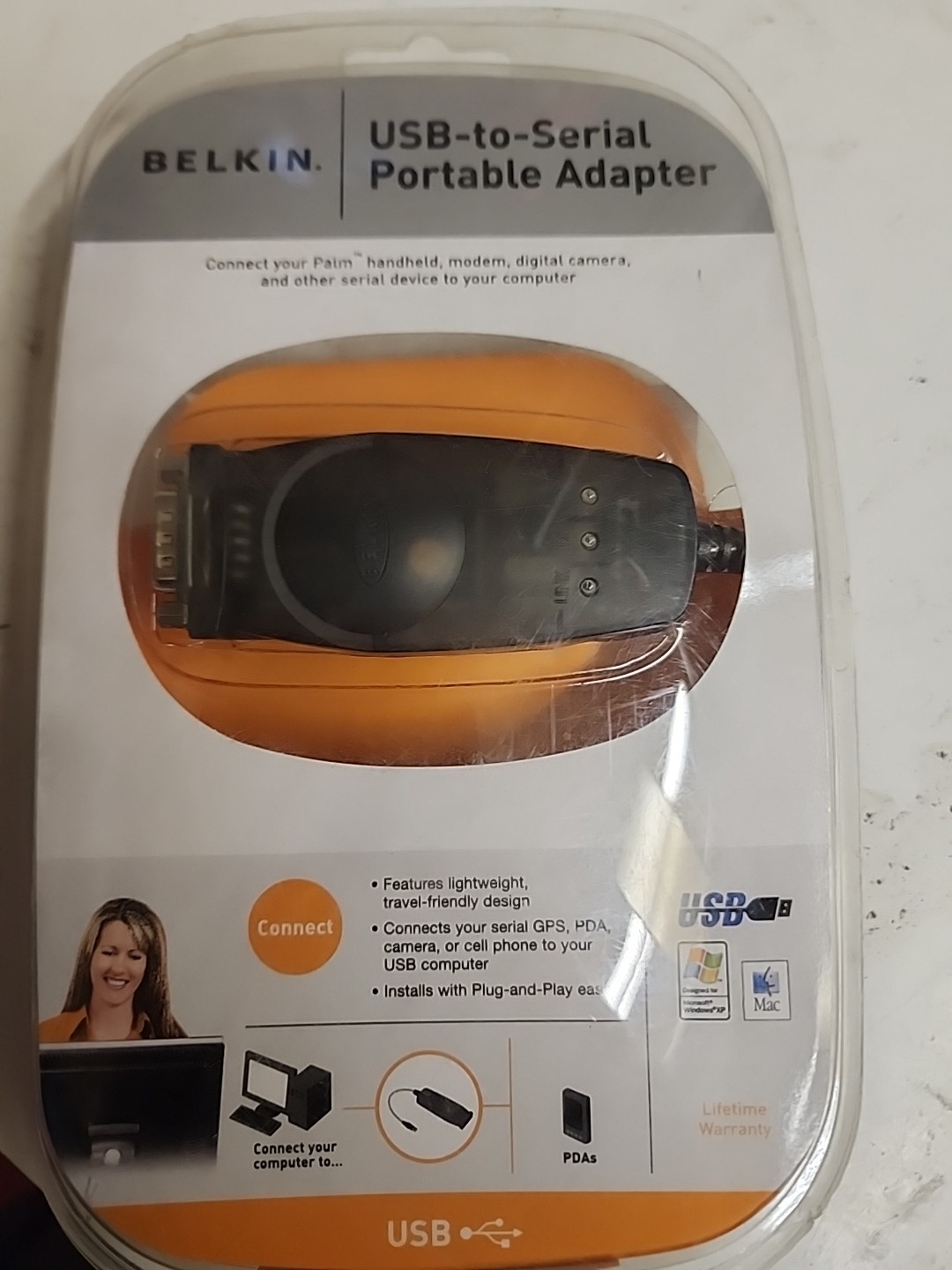 Genuine Belkin USB-to-Serial Portable PC Adapter
