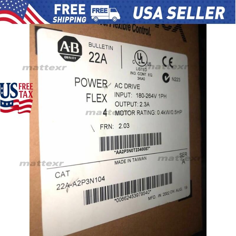 1PCS NEW Allen Bradley 22A-A2P3N104 Via DHL or Fedex 22AA2P3N104 US Free Tax