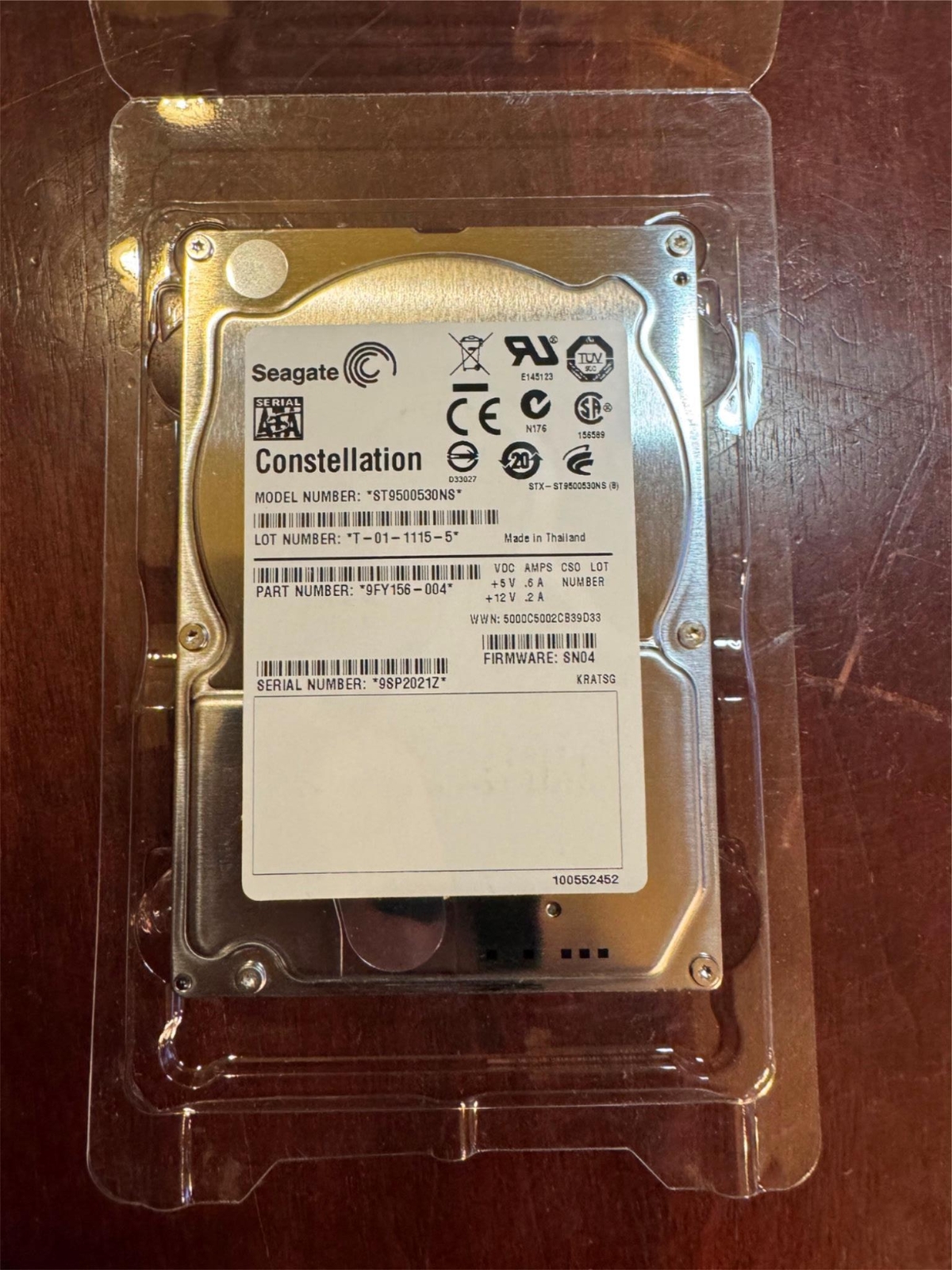 New Seagate Constellation ST9500530NS 500GB 7.2K 2.5" SATA HARD DRIVE