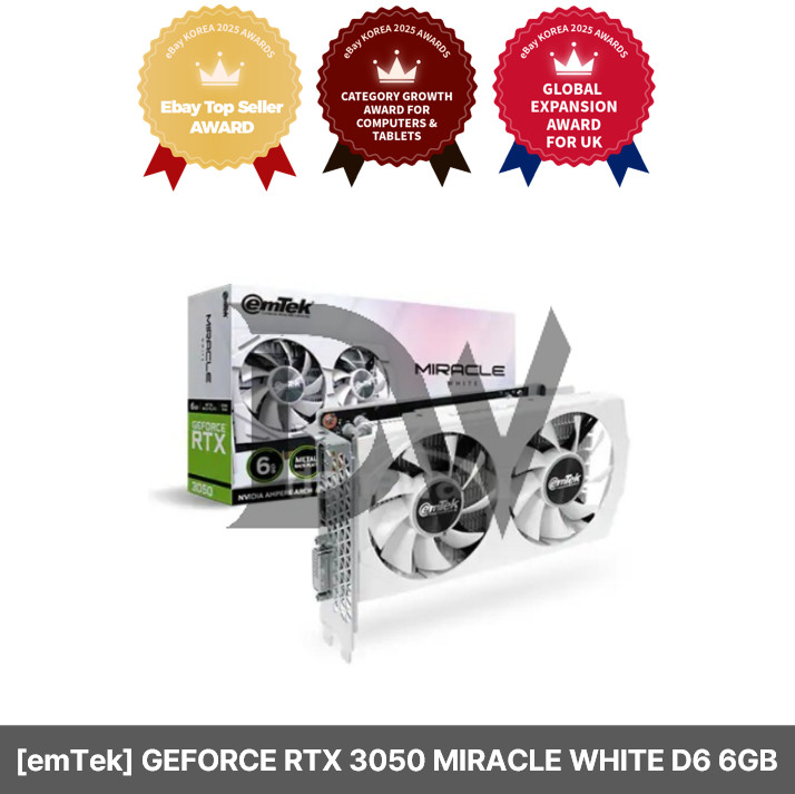 [emTek] GEFORCE RTX 3050 MIRACLE WHITE D6 6GB Graphic card/Express/Genuine