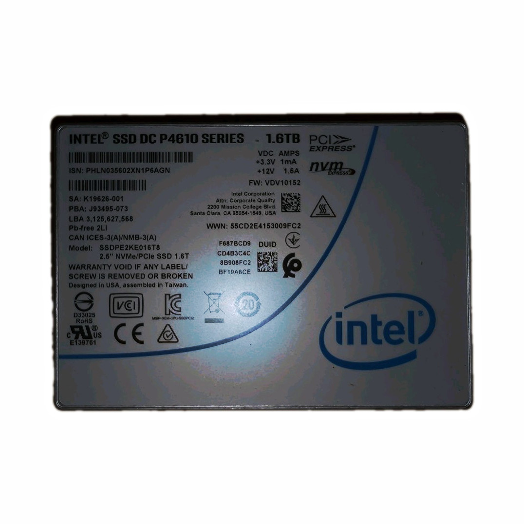 Intel DC P4610 1.6TB 2.5in NVMe PCIe Internal SSD 512MB SSDPE2KE016T8