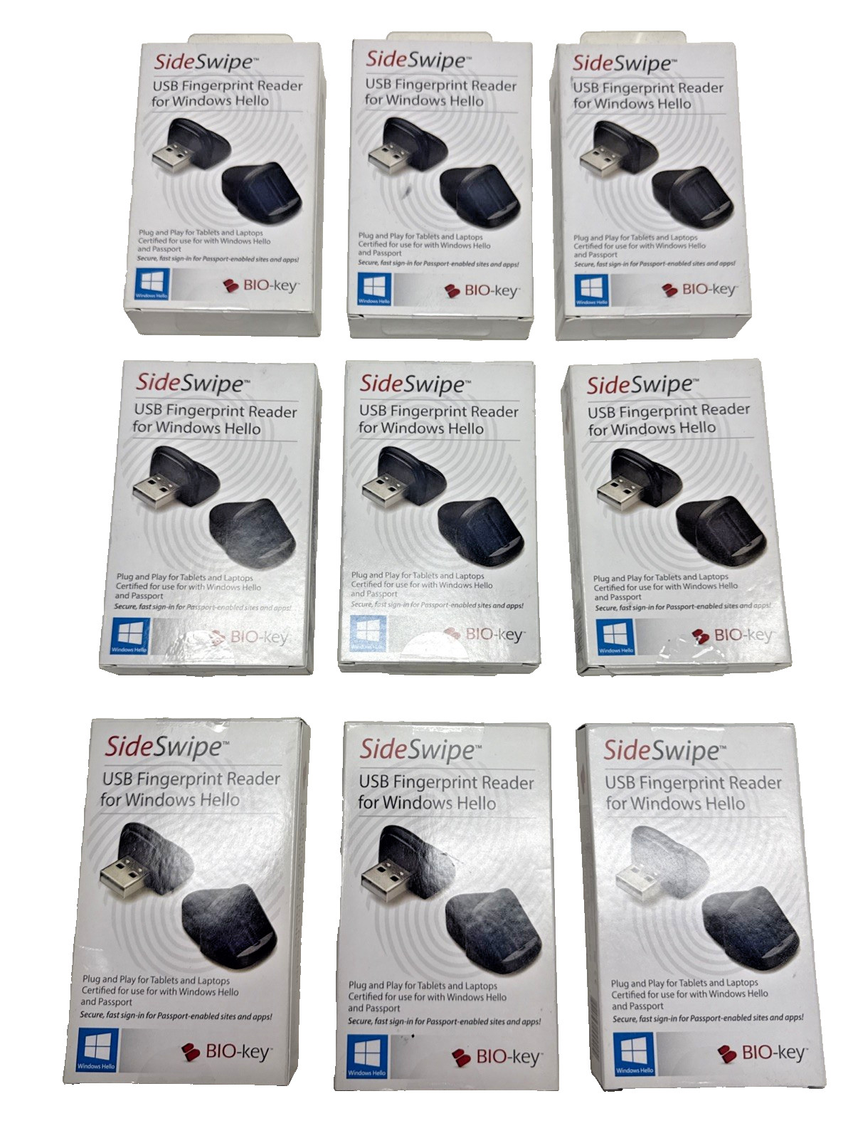 Lot 9 Bio-Key SideSwipe USB Fingerprint Reader Authentification Windows Hello 8+