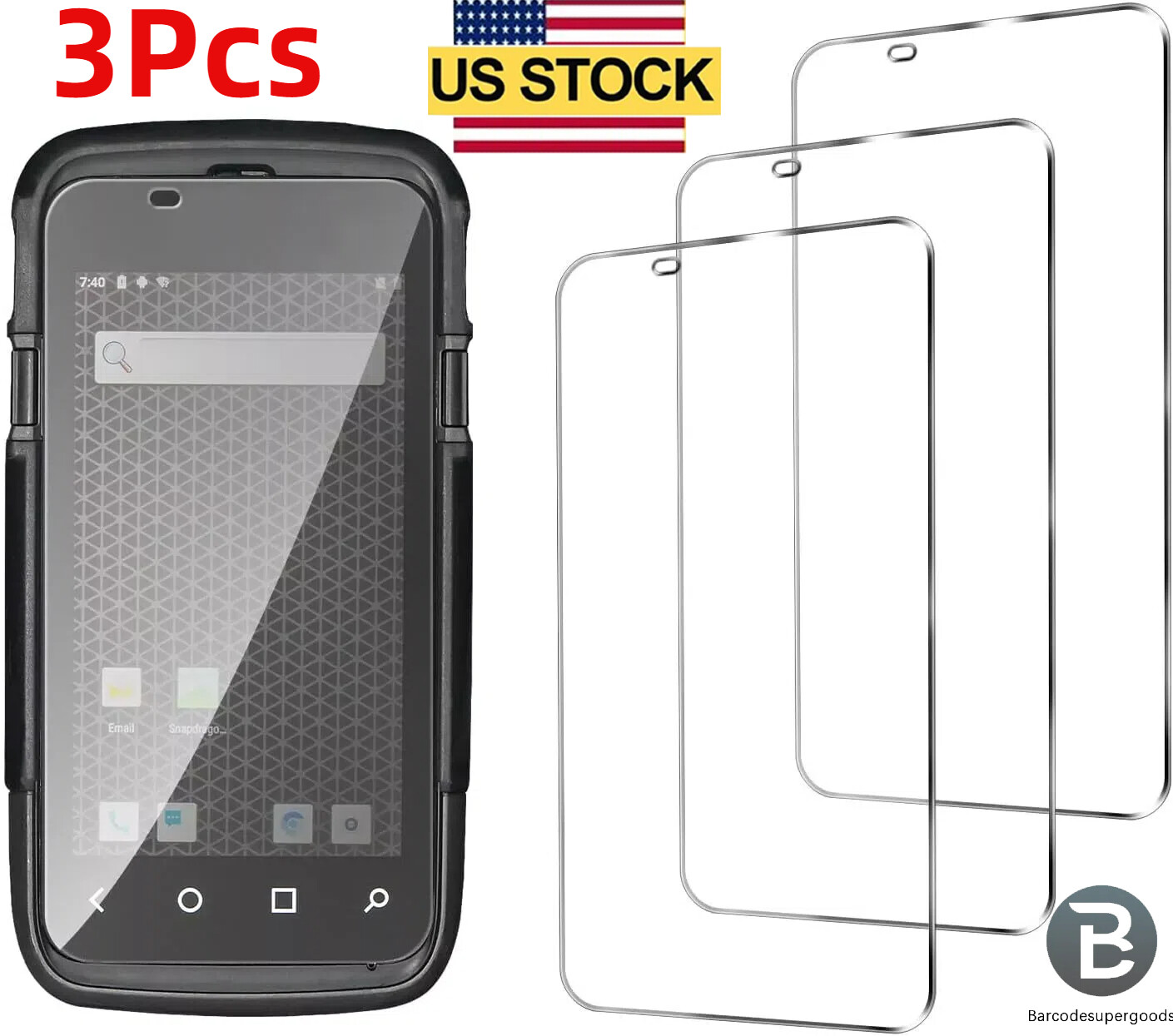 New 3Pcs Tempered Glass Screen Protector for Honeywell Dolphin CT60 US STOCK