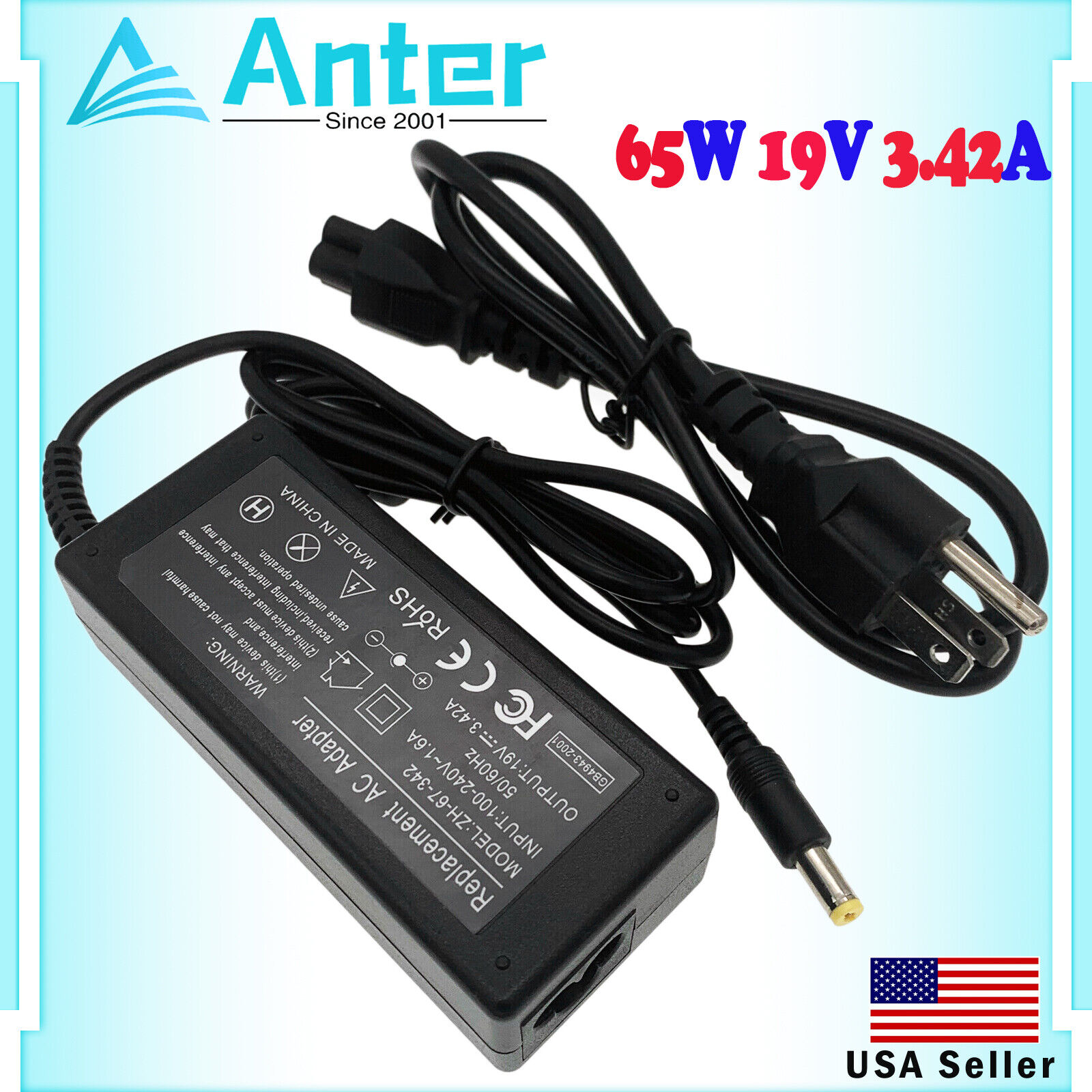 65W AC Adapter Charger For Gateway MS2274 MS2285 MS2288 Laptop Power Supply Cord