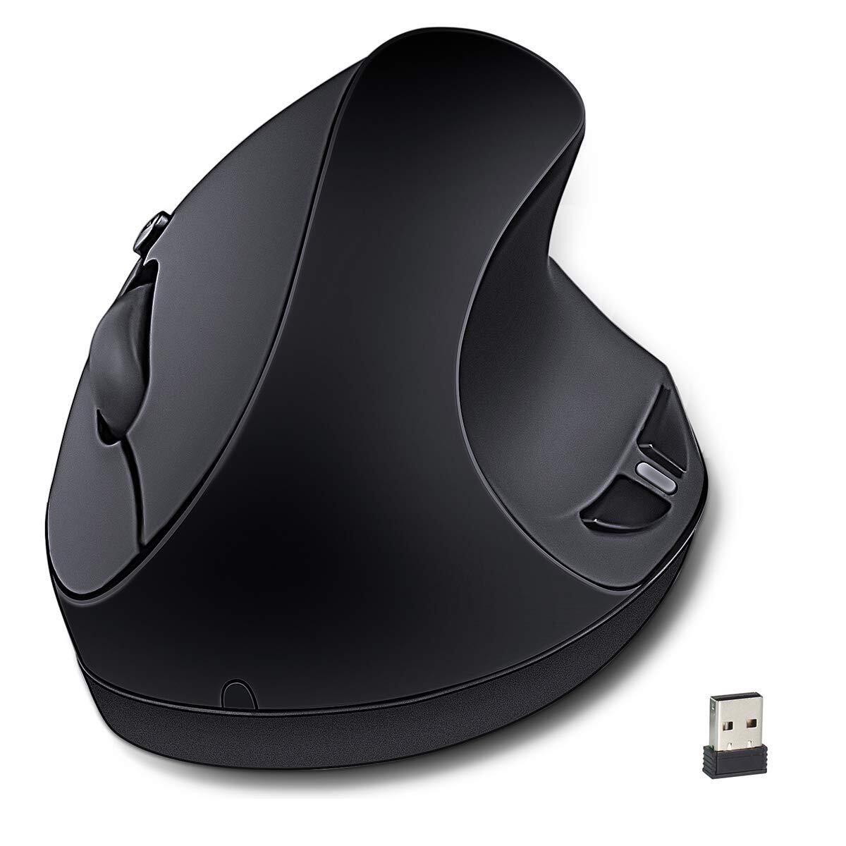 Ratón inalámbrico vertical ergonómico de 2.4 GHz para ordenador portátil