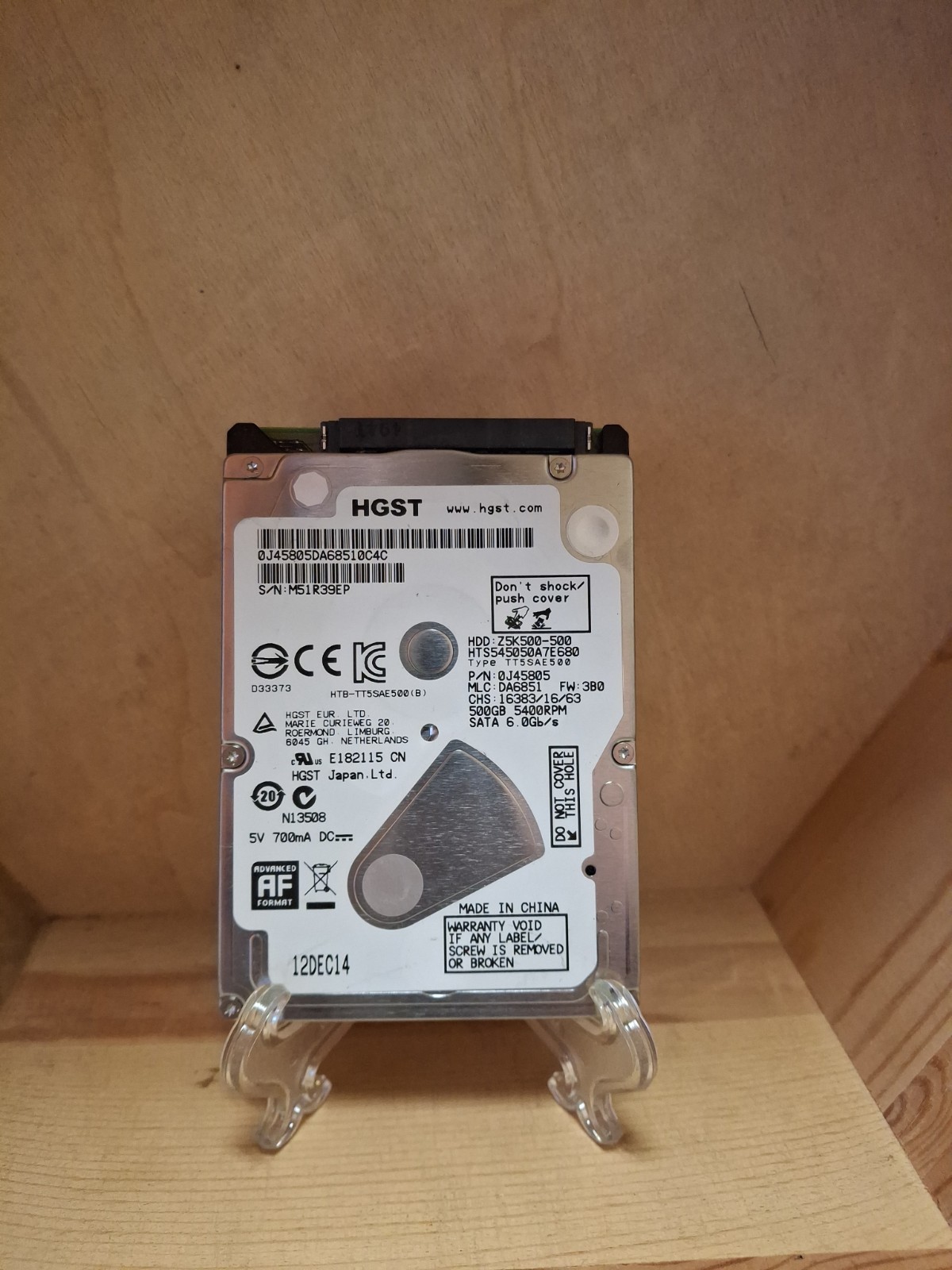 HGST Z5K500-500 500GB 2.5" Laptop Hard Drive HTS545050A7E680 0J45805