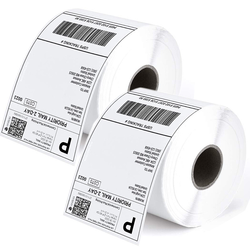 4x6" 2x2" Direct Thermal Shipping Labels Self-Adhesive Paper,500/750 Per Roll