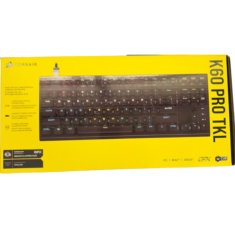 Corsair K60 PRO TKL RGB Mechanical Gaming Keyboard OPX Switches Black