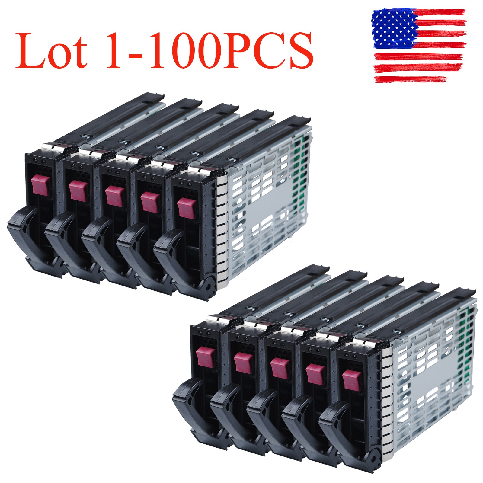 Lot For HP 654540-001+373211-001 2.5" SSD TO 3.5" SATA Converter HDD Tray Caddy