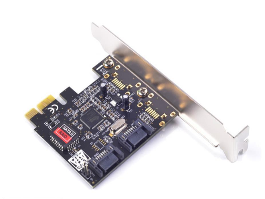 PCIe X1 To 2 Port SATA2.0 3G/bps Raid Controller Card SIL3132 Chipset 