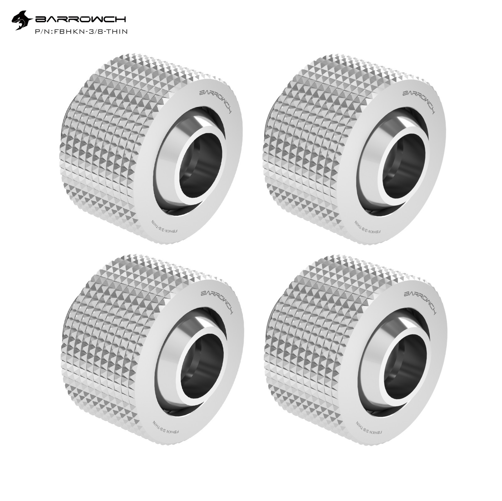 4 Pcs Barrowch G1/4" to 3/8"ID,1/2"OD Compression Fitting 10/13mm 10/13 Silver