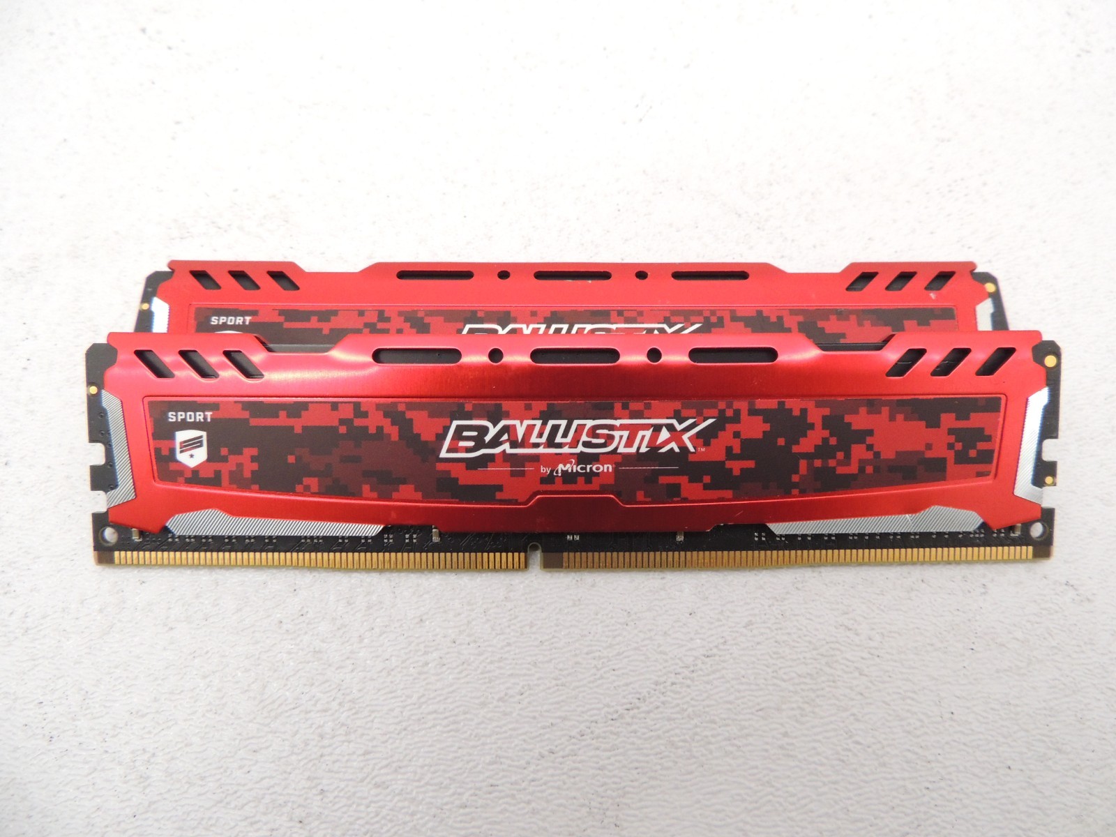 Lot of 2 Micron Ballistix 16GB DDR4 2666MHZ Desktop Ram BLS16G4D240FSE.16FBD