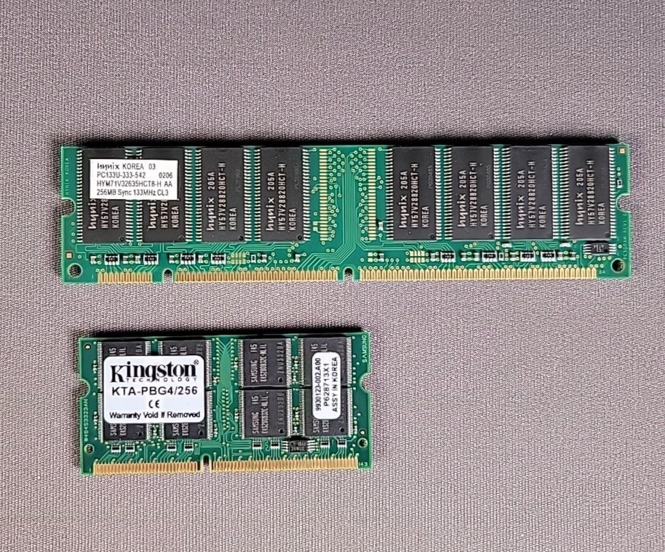512MB (2x256MB) Vintage Kingston & hynix RAM From My G4 flat screen I Mac