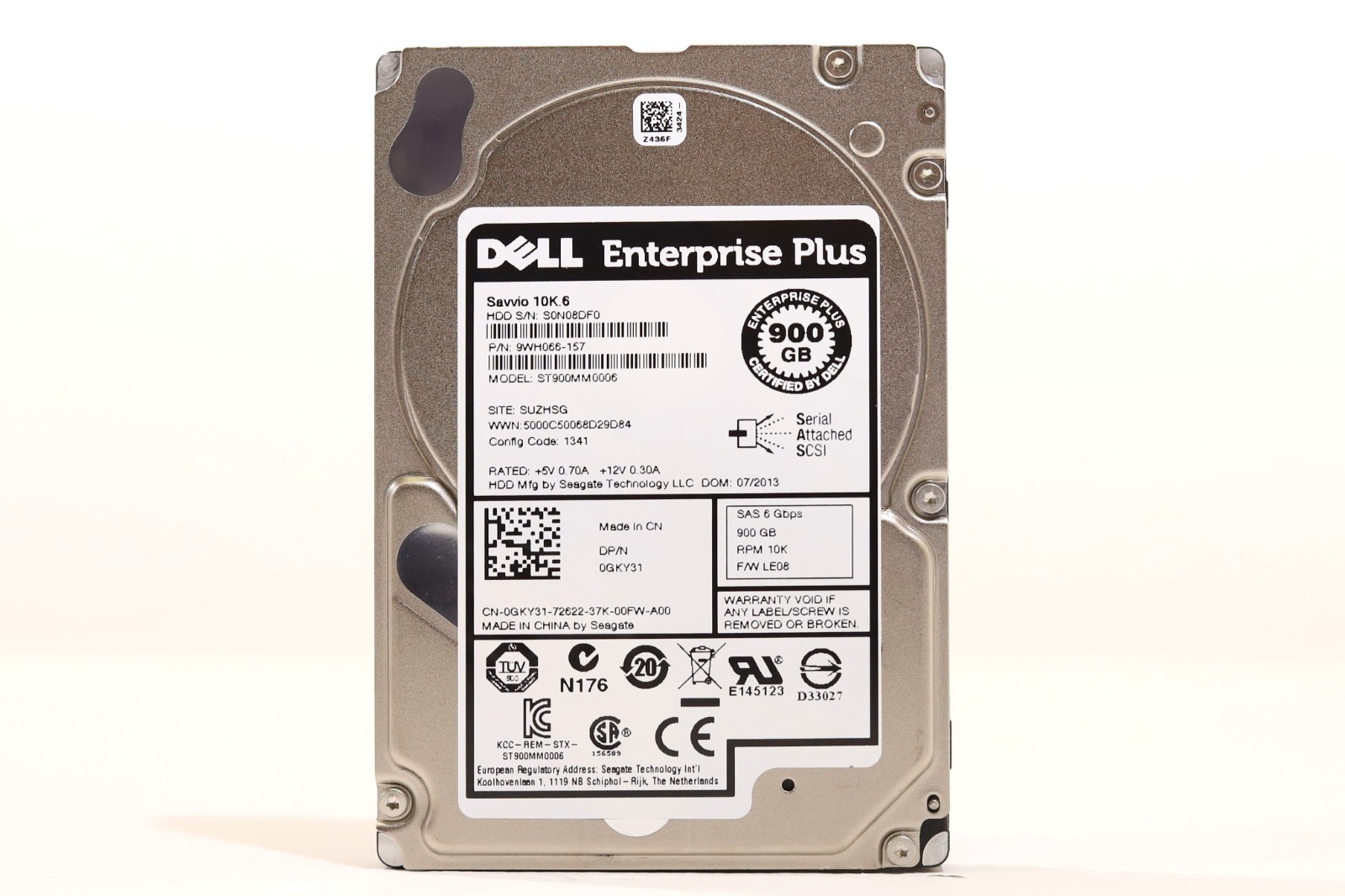 Dell ST900MM0006 900GB 2.5" 6Gb/s 10K RPM SAS Drive Dell P/N: 0GKY31 Tested