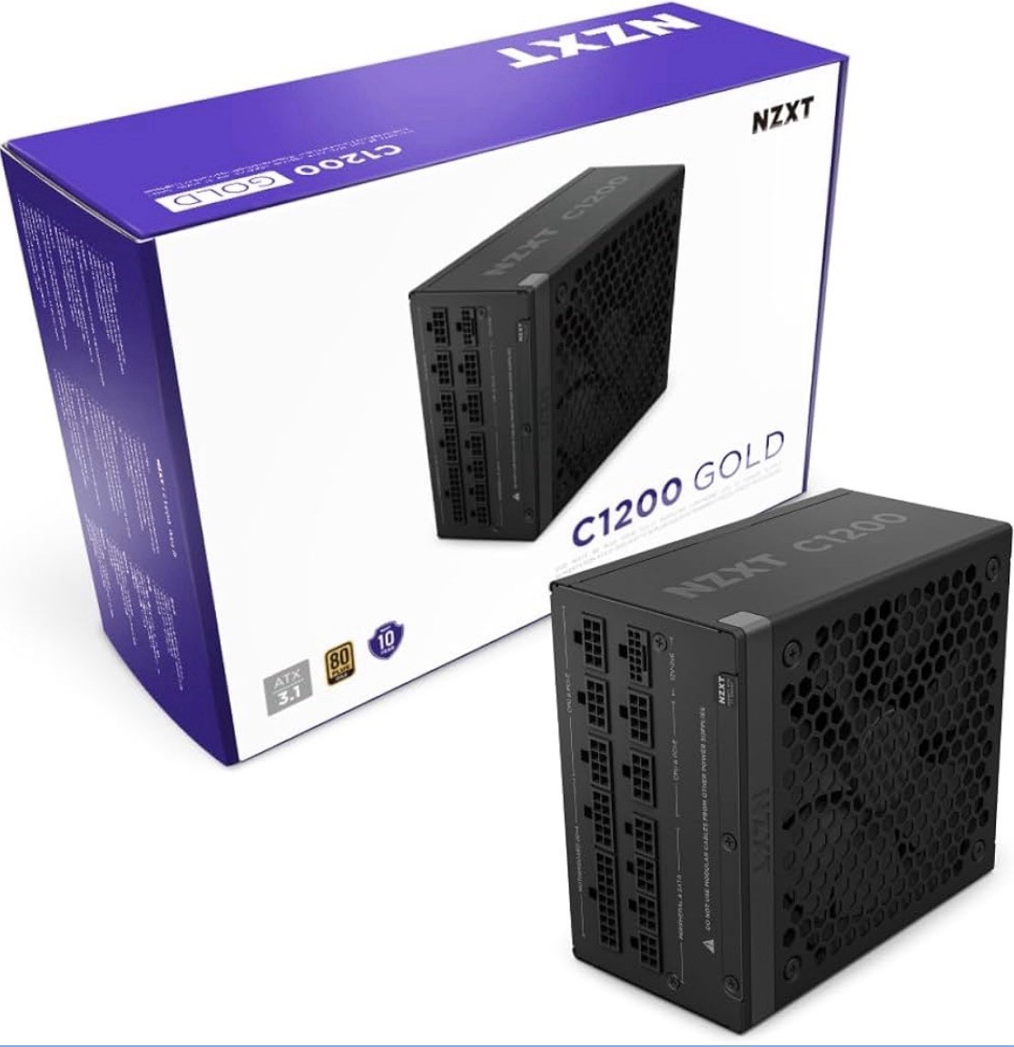NZXT C1200 Gold ATX 3.1 Fully Modular 1200W 80+ Gold Power Supply Black New