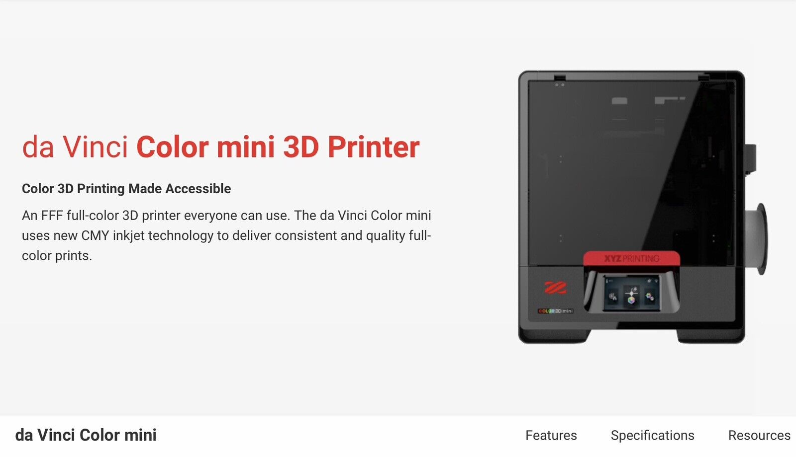 XYZ Da Vinci Mini Color 3D Printer - New
