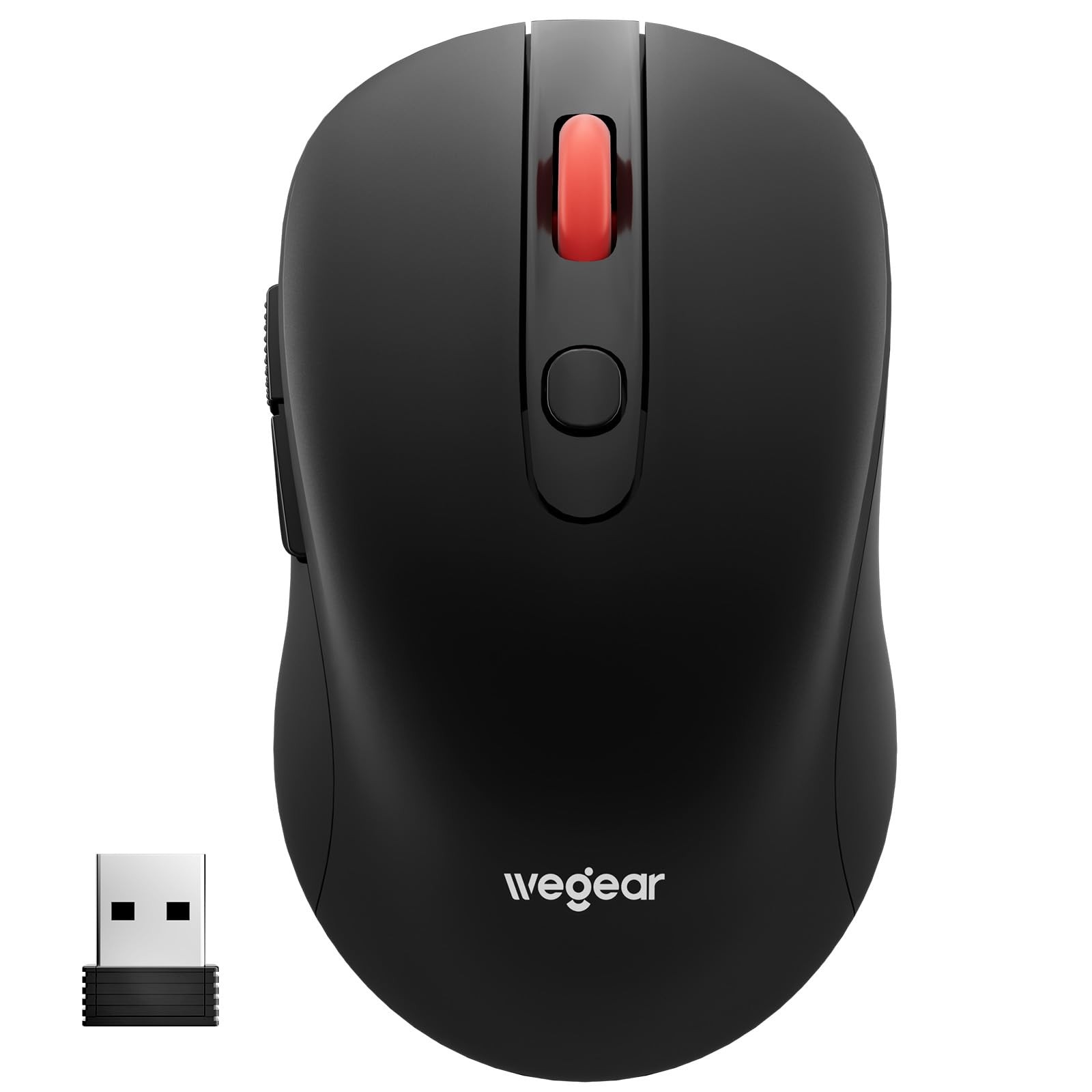 wegear USB Wireless Mouse for Laptop PC Mac 2.4GHz Cordless Mouse Black