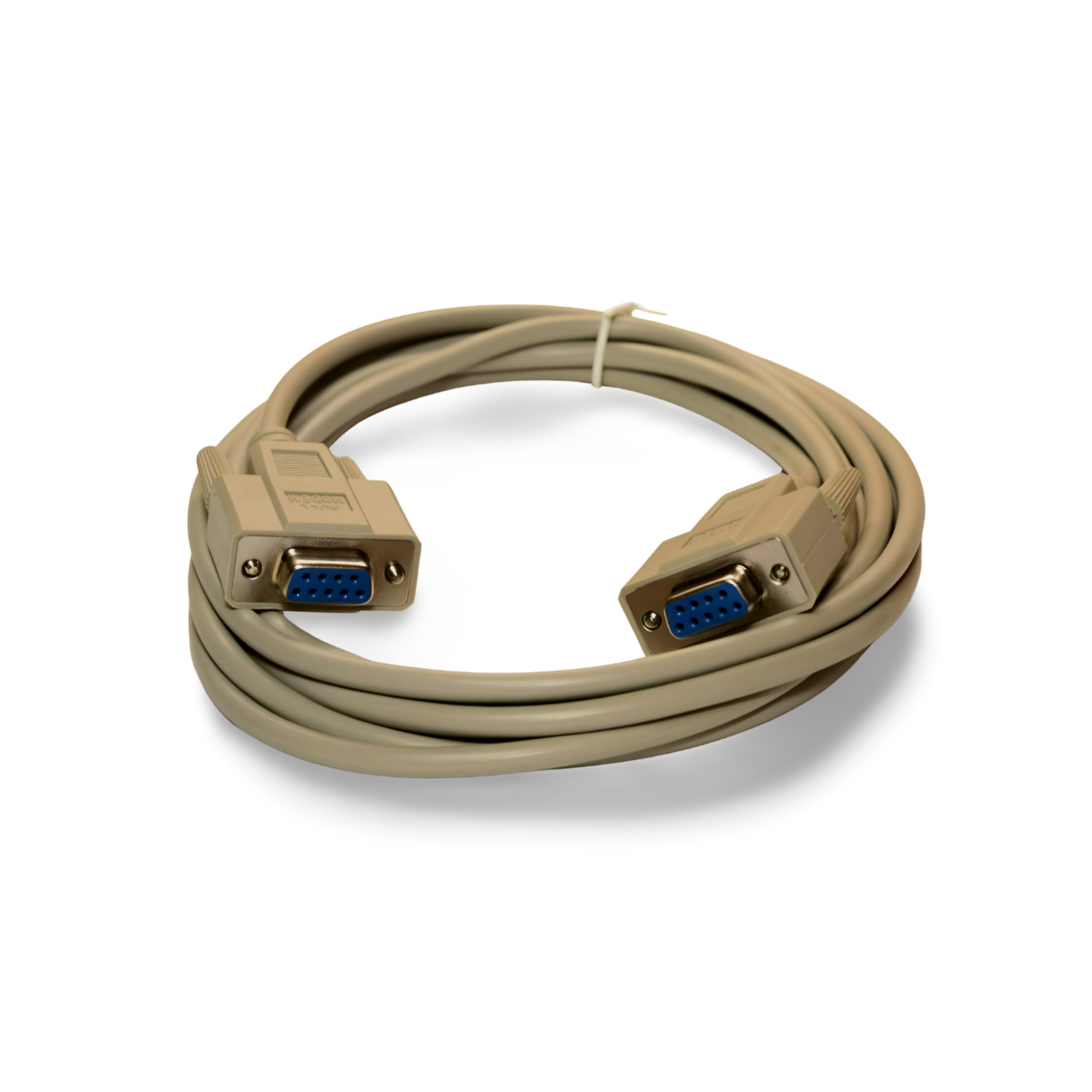 10ft Serial Null Modem Cable DB9 Female DB9 Female - Beige