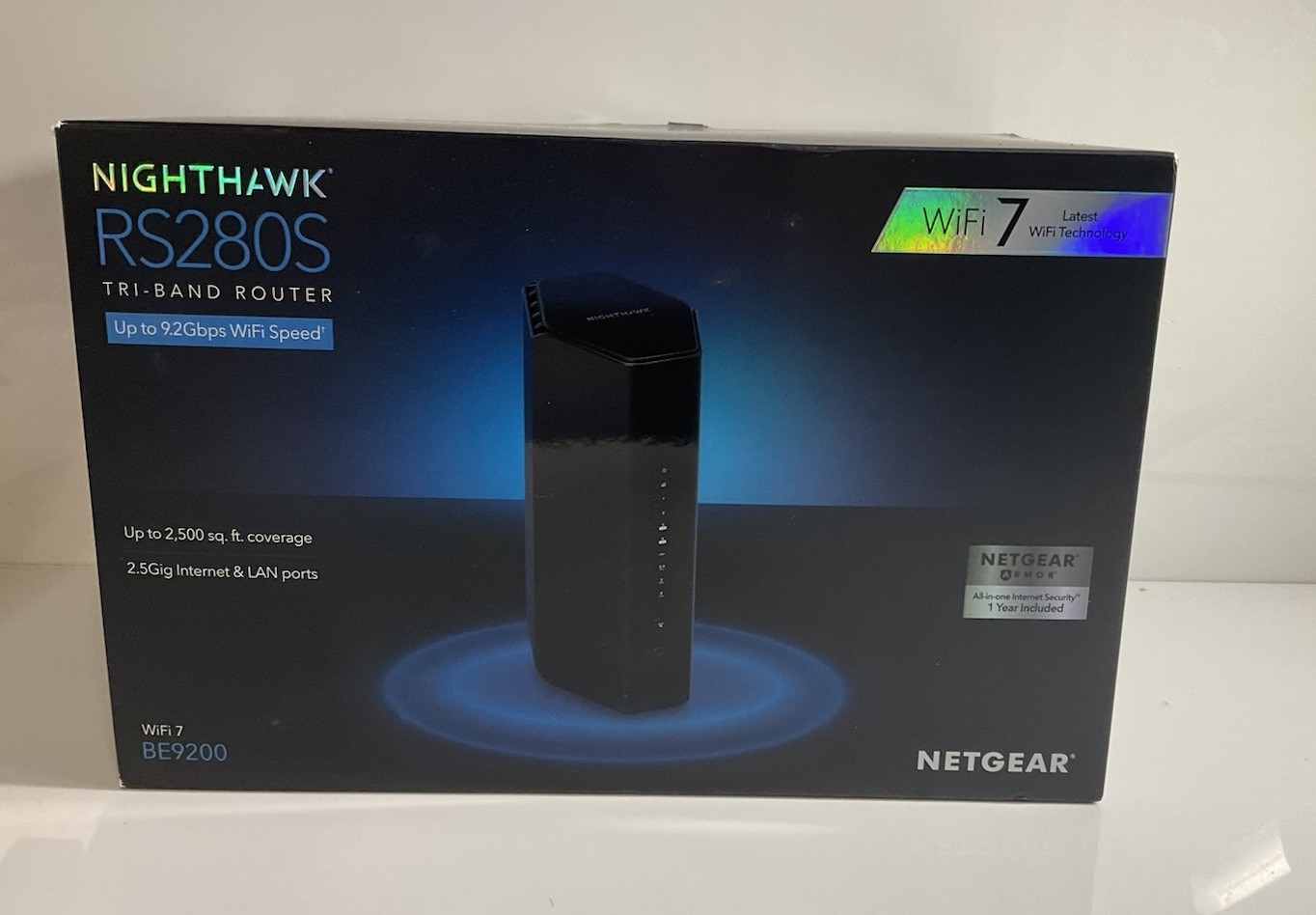 NETGEAR Nighthawk BE9200 Tri-Band WiFi 7 Router RS280S-1CCNAS, 320MHz, 6Gbps+