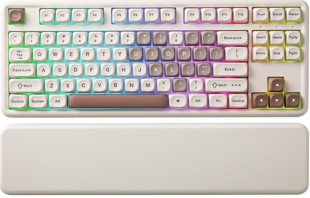 YUNZII B87 Wireless Mechanical Keyboard,QMK/VIA Programmable,TKL Layout 87 Keys,