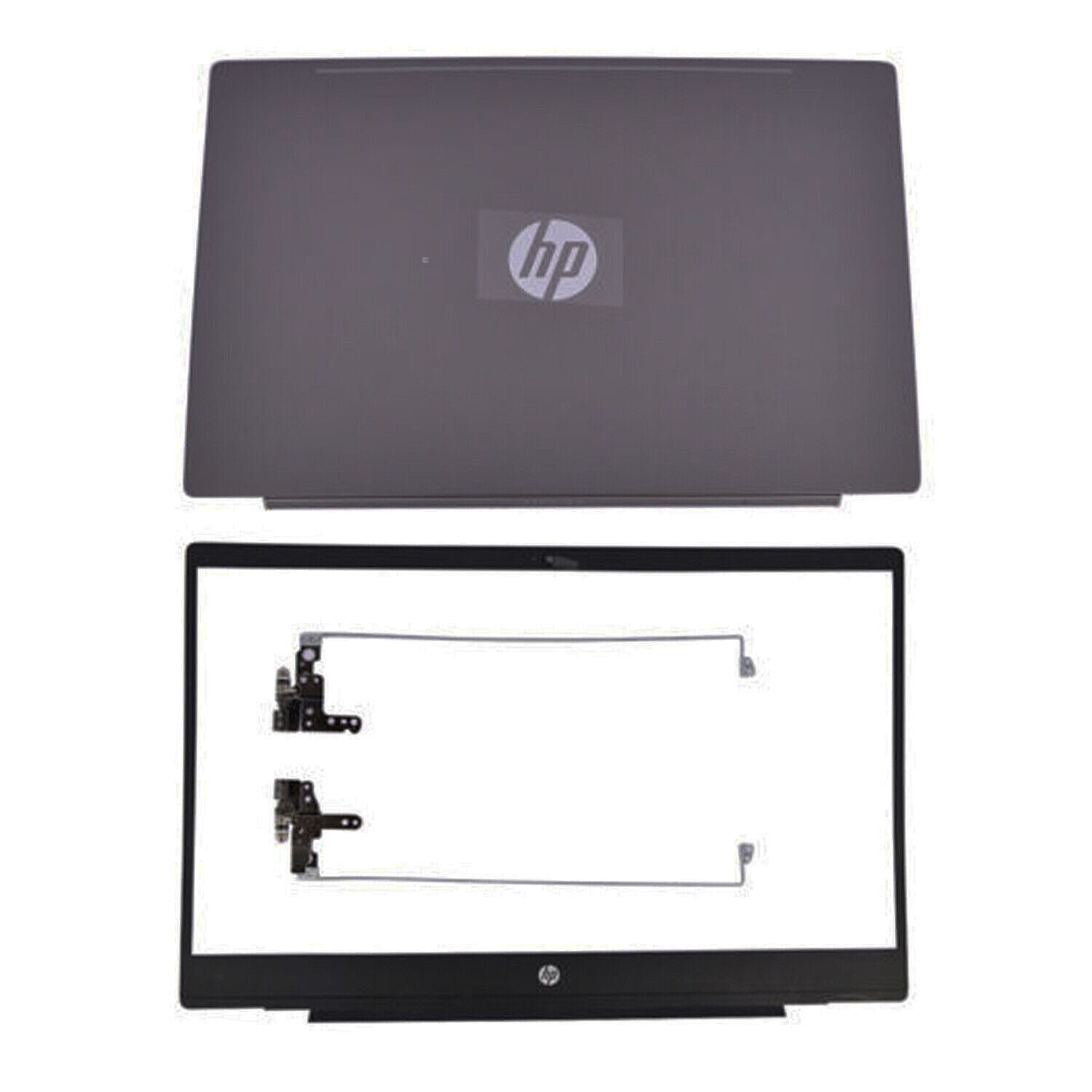 New Gray Top Back Cover L23879-001 & Bezel & Hinges For HP Pavilion 15-CW 15-CS