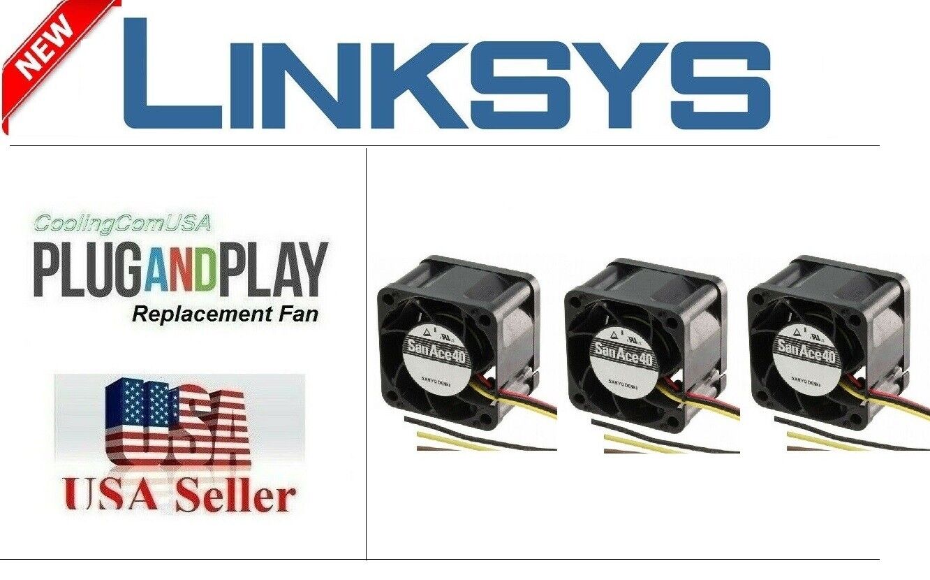 Pack of 3x New OEM fans for Cisco Linksys SRW2048 Gigabit Switch