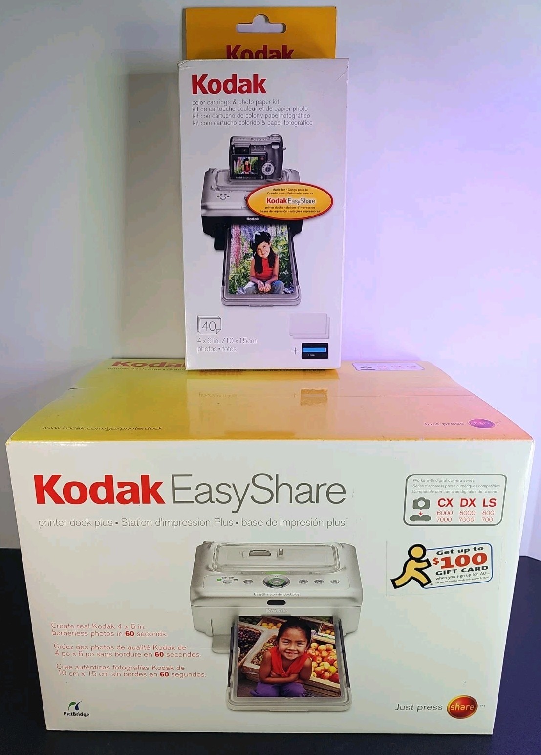 NEW Sealed Kodak EasyShare Printer Dock for CX 6k 7k DX 6k 7k LS 600 700 & Paper