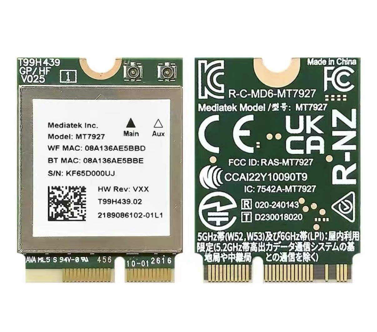 MediaTek MT7927 WiFi7 Adapter Tri-Band Bluetooth5.4 M.2 NGFF Only Win11 Linux