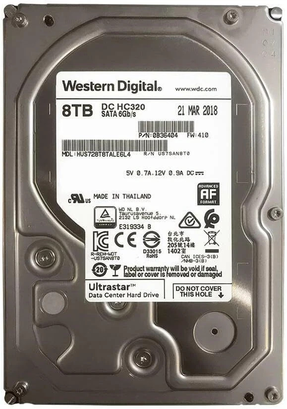 Western Digital Ultrastar DC HC320 8TB 7.2K SAS 3.5" HDD HUS728T8TALE6L4  12Gb/s