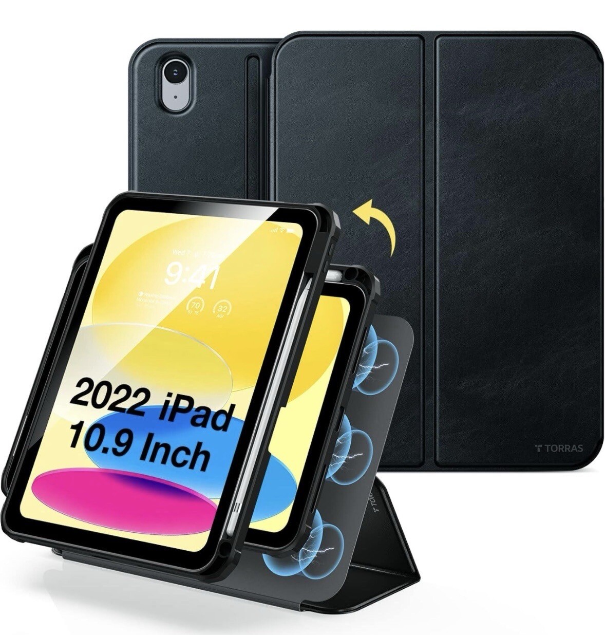 NEW Sealed Torras Tablet Ipad Case 10.9 inch (2022) Multi Angle Magnetic Detach