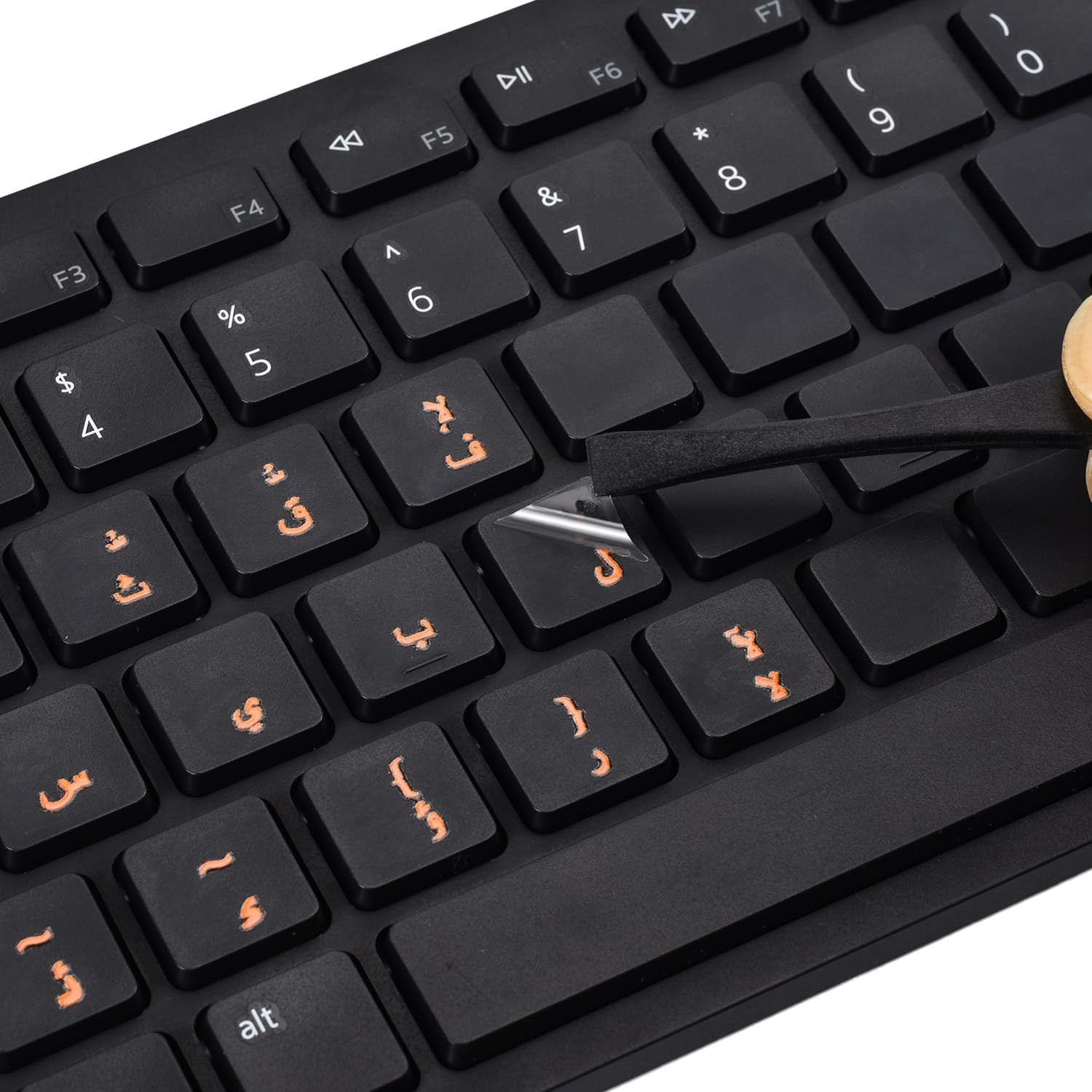 2PCS Arabic Keyboard Letter Sticker, Transfer Printing Borderless Letters Charac