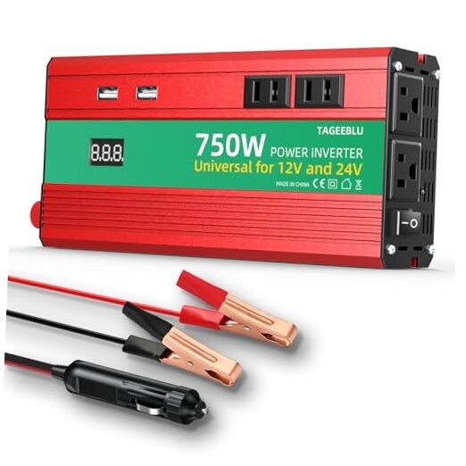 DC 12V/24V to 110V AC Car Inverter 750W - DC Car Inverter
