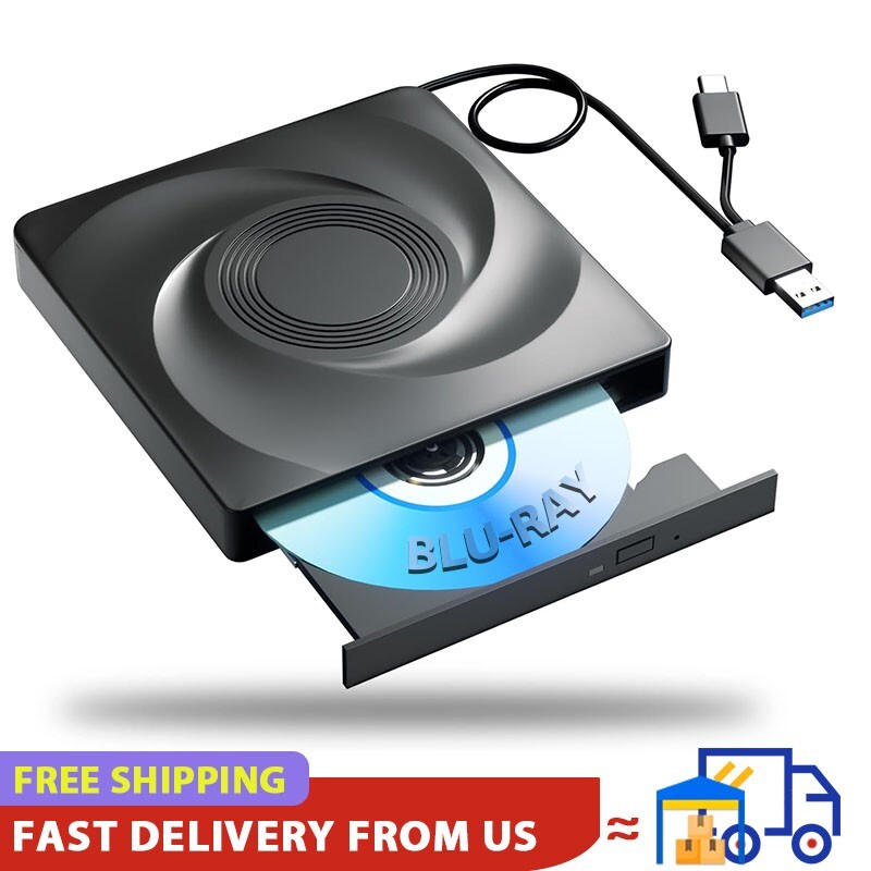 External Blu ray Drive, Portable 3D Bluray Optical Drive, CD DVD Burner USB 3.0