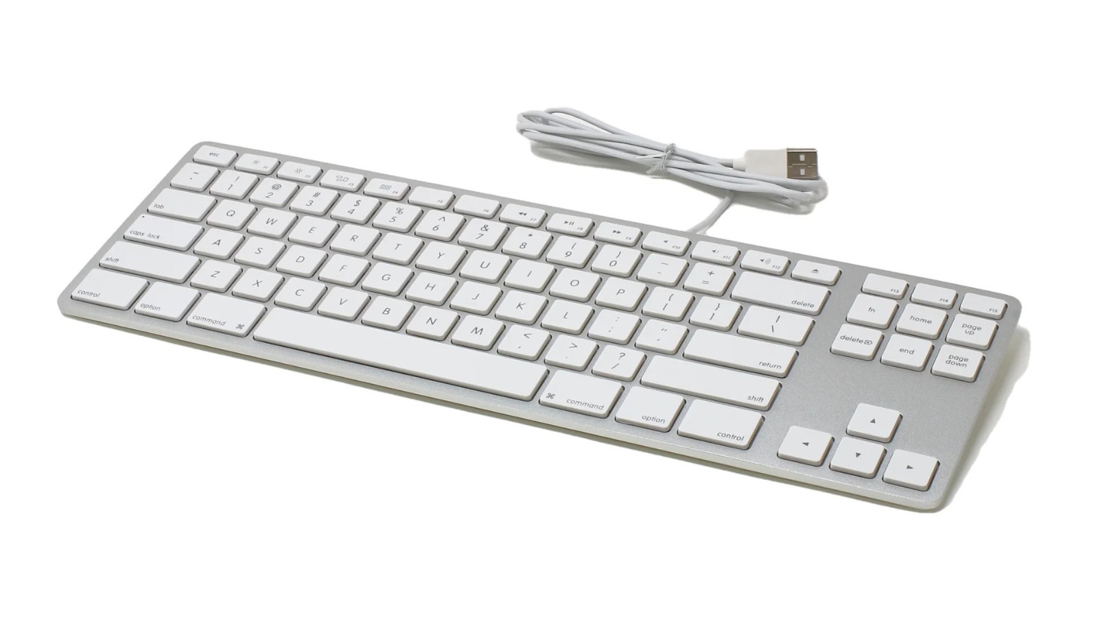 NEW Matias Wired Aluminum Tenkeyless Keyboard for Mac - Silver USB 2.0 Volume