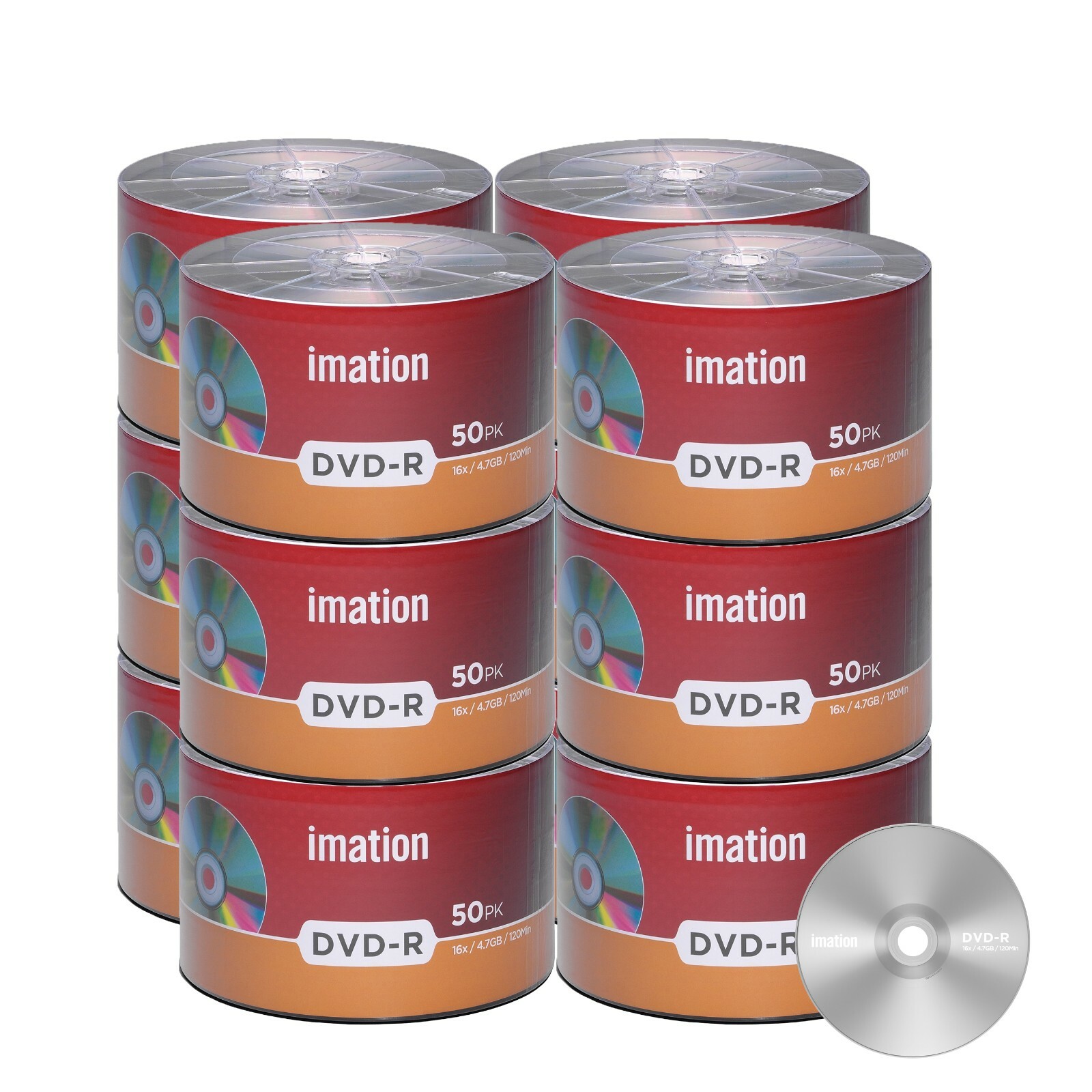600 Pack Imation DVD-R 16X 4.7GB/120Min Branded Logo Blank Media Recordable Disc