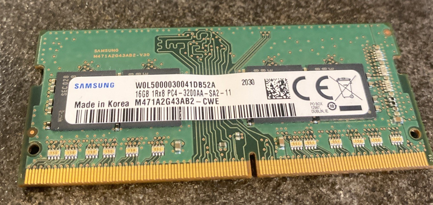 Lot of mixed brand 20x 16gb DDR4 PC4 3200mhz sodimm laptop ram