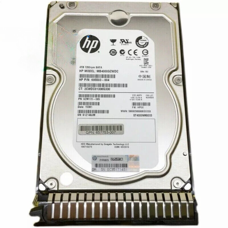 HP 693687-B21 4TB 7.2K 6G LFF 3.5" SATA SC HDD 693720-001 NEW