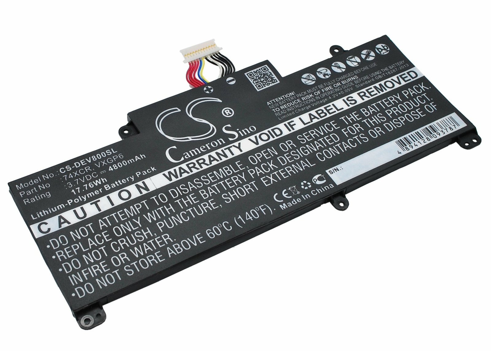 Cameron Sino 4800mAh Battery For DELL T01D,T10D-5830,Venue 8 Pro;P/N:74XCR,VXGP6